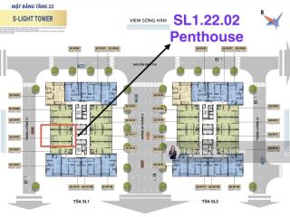 Châu mỹ srt  penthouse  mã sl1.22.02 tầng 22 view sông cẩm lệ  trần 6,5m giá vay 5,77 tỷ