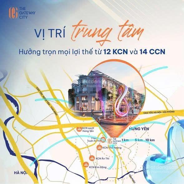 Bán lô góc view hồ  lk trung tâm 3 tỷ hơn tại the gateway city, giá thỏa thuận, 75m2, hưng yên
