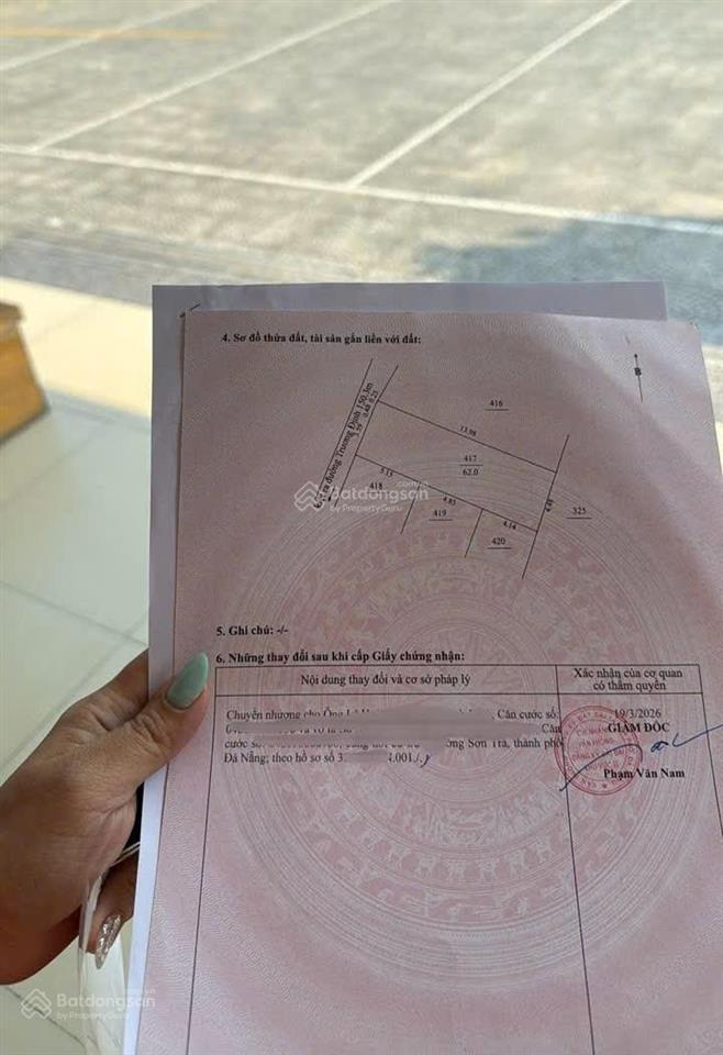 Bán lô đất kiệt 2m5 đường trương định, mân thái, sơn trà. cách biển 200m. giá chỉ 4.4 tỷ tl