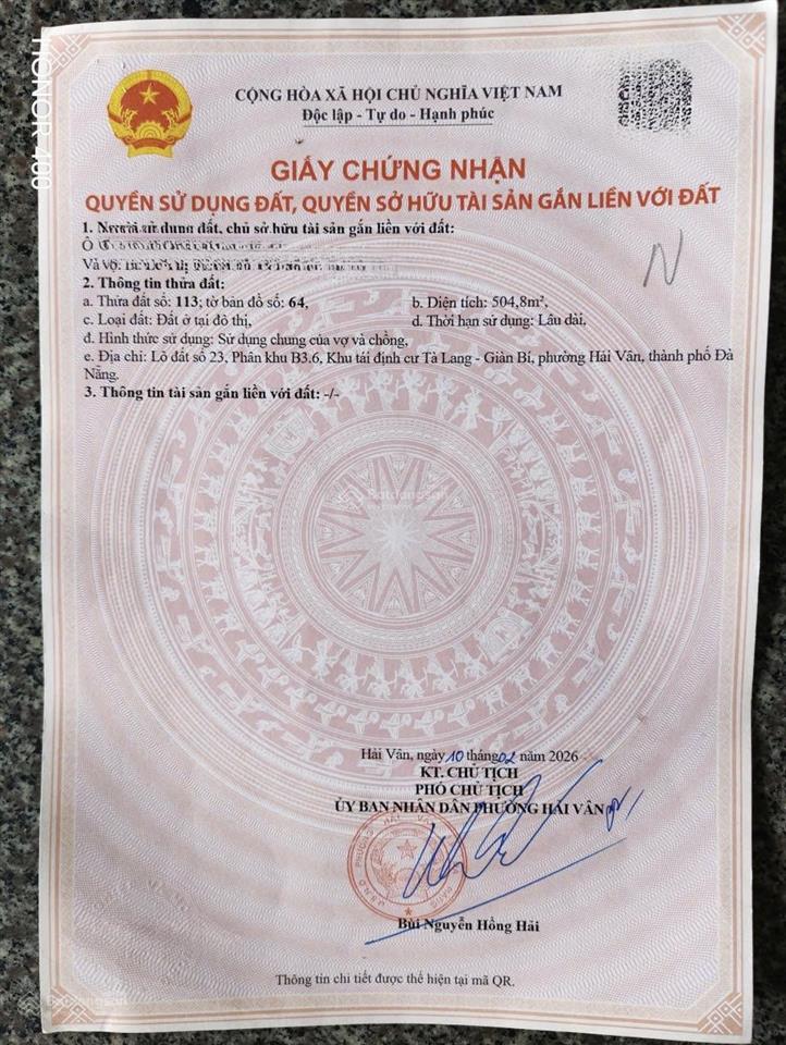 Đà nẵng bán lô đất biệt thự mặt sông đt 601  tdc tà lang  đón đầu quy hoạch đặc khu hải vân