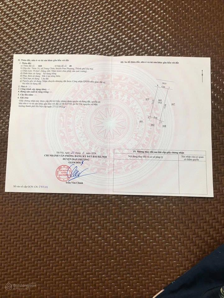 Bán đất tại xã trung châu, đan phượng, hà nội, 2,9 tỷ, 59,6 m2