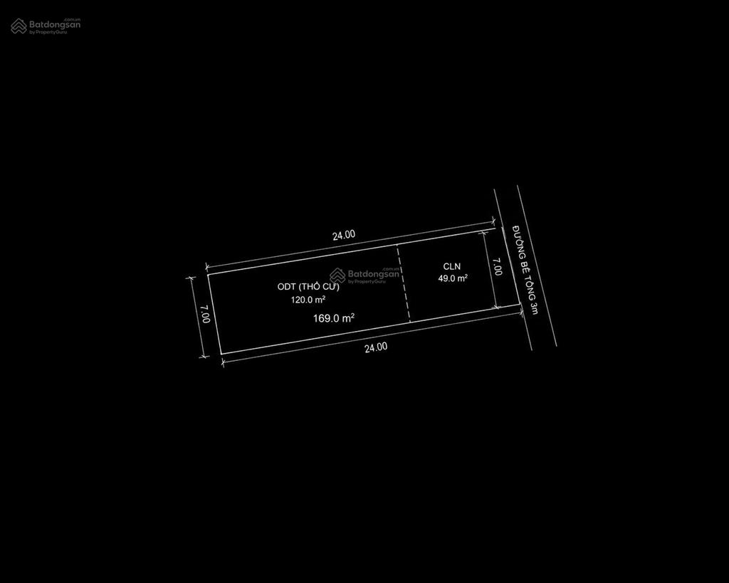 Nhà đất phú hòa  dt 7x24 = 169m² (120m² tc)  3 tỷ x