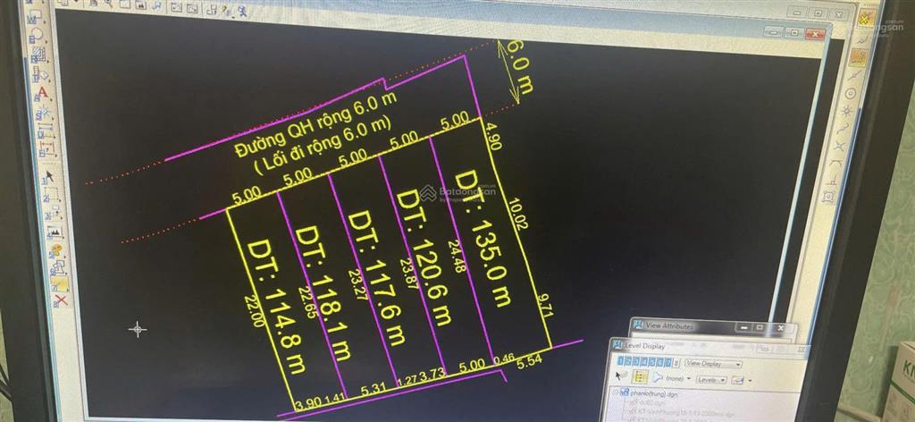 Bán đất tại thôn tây, p.bắc nha trang(vĩnh phương cũ), 606.1m2(thổ), 14triệu/m2,có thể phân 45 lô