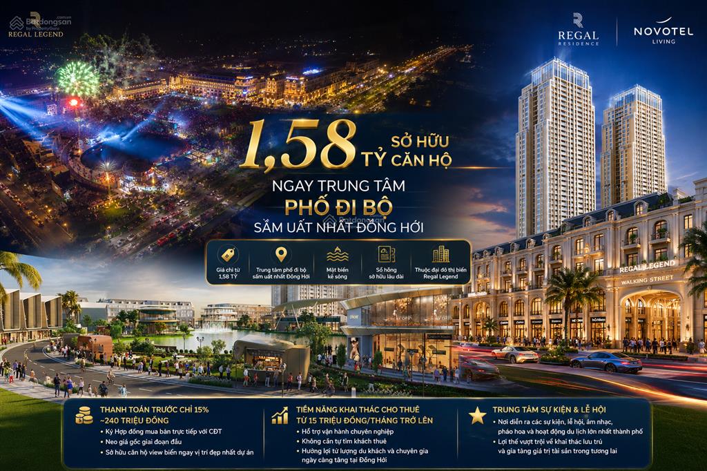 1,58 tỷ sở hữu căn hộ ngay trung tâm phố đi bộ sầm uất nhất đồng hới