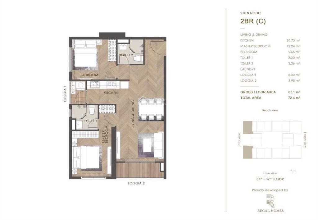 Góc 2 mặt view cách biển chỉ 50 mét căn 2pn 70m2, chỉ 4,5 tỷ