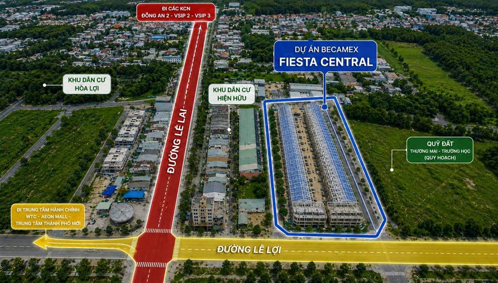 FIESTA CENTRAL – NHÀ PHỐ 2 MẶT TIỀN KHAN HIẾM TẠI TRUNG TÂM THÀNH PHỐ MỚI BÌNH DƯƠNG 4,6
