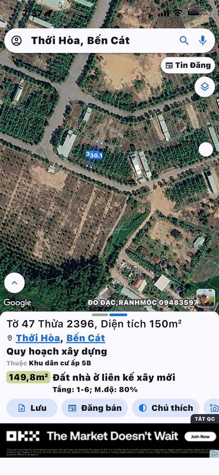 Tôi chính chủ cần bán lô đất 150m² tại kcn mỹ phước 4, bến cát, tp. hồ chí minh giá 1.3 tỷ