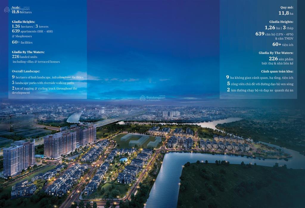 Căn hộ 3pn gladia heights 9,3 tỷ cho 1 chuẩn sống keppel & kdh  cashback 12%  tặng nội thất 500tr