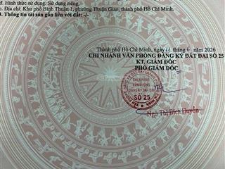 Bán 223m2 đất thổ cư thuận giao 7 giá ngợp 2tỷ350