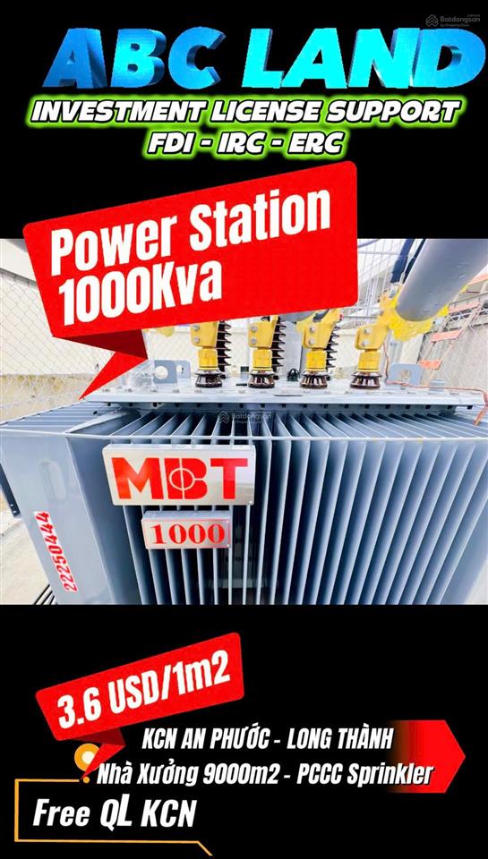 Cho thuê xưởng 8000m2 trong kcn an phước long thành giá tốt chỉ 750 triệu quá rẻ