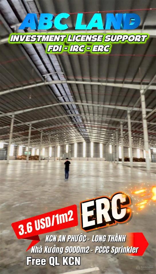 Cho thuê xưởng 8000m2 trong kcn an phước long thành giá tốt chỉ 750 triệu quá rẻ