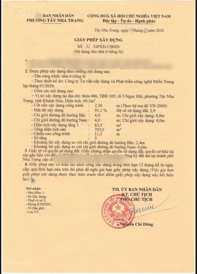 Bán đất tặng gpxd 3 tầng hẻm ô tô lương định của  nha trang