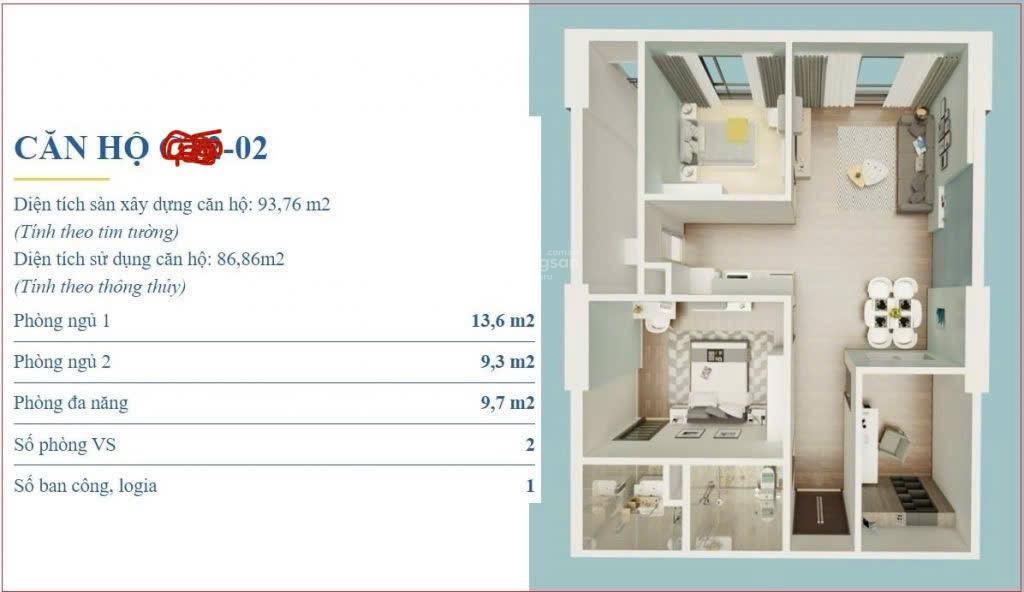 Chính chủ bán căn 87m2 chung cư x2 đại kim, p.định công  t.kế 3pn 2vs  chỉ 5.76 tỷ 0972 663 ***
