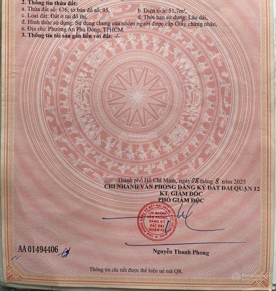 Chính chủ  bán đất 1/ sông vàm thuật