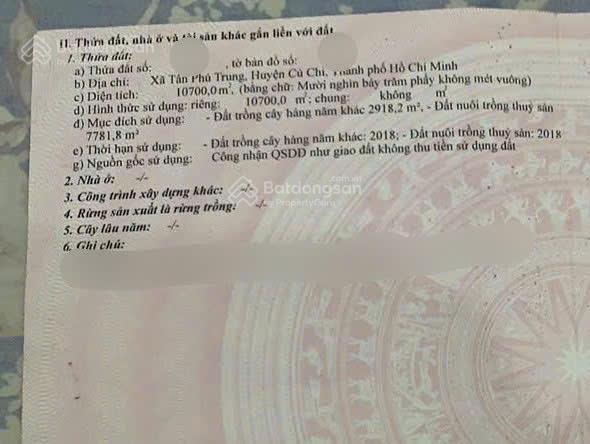 Đất hồ văn tắng, củ chi, 10.800m2, chỉ 62 tỷ, cần bán