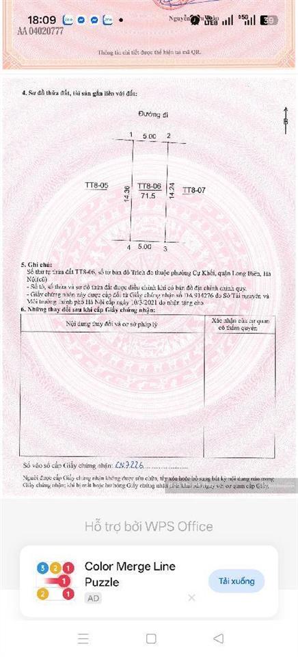 Chị tôi cần bán gấp mảnh đất tái định cư cự khối  lô đẹp nhất khu  2 mặt ngõ oto tránh