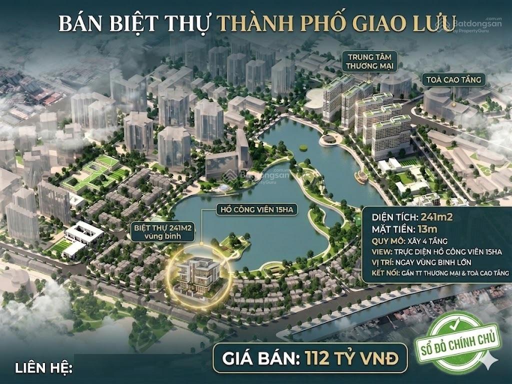 Bán gấp biệt thự thành phố giao lưu  mặt đường hồ  view công viên  4 tầng  giá chỉ 4xxtr