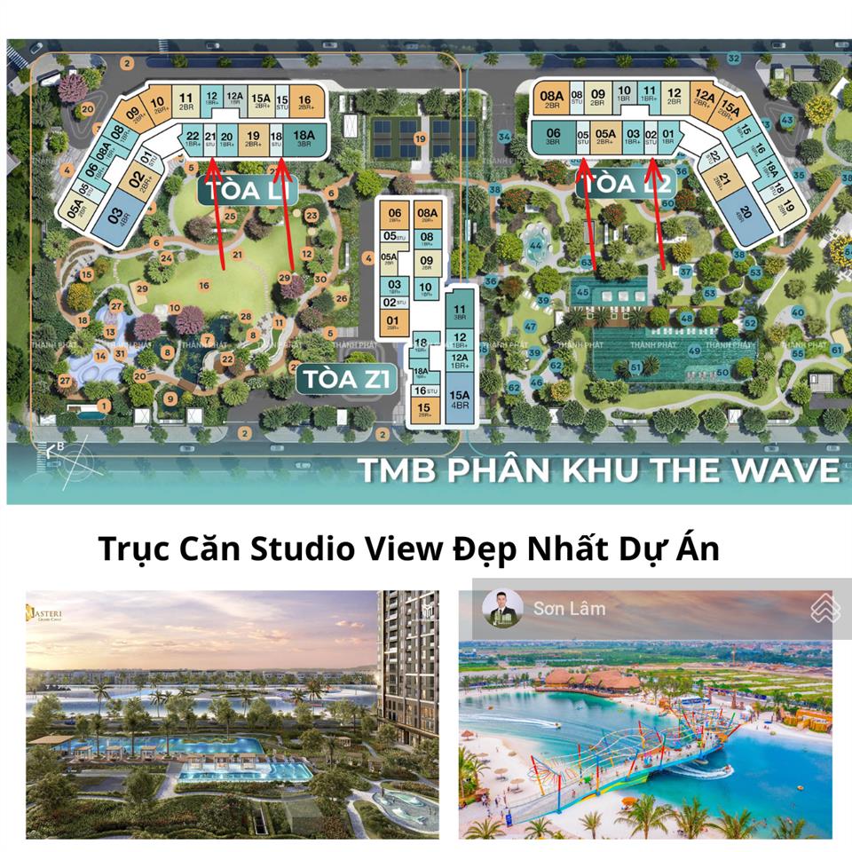 Quỹ căn studio  view hồ đẹp nhất dự án masteri grand coast tháng 5/2026