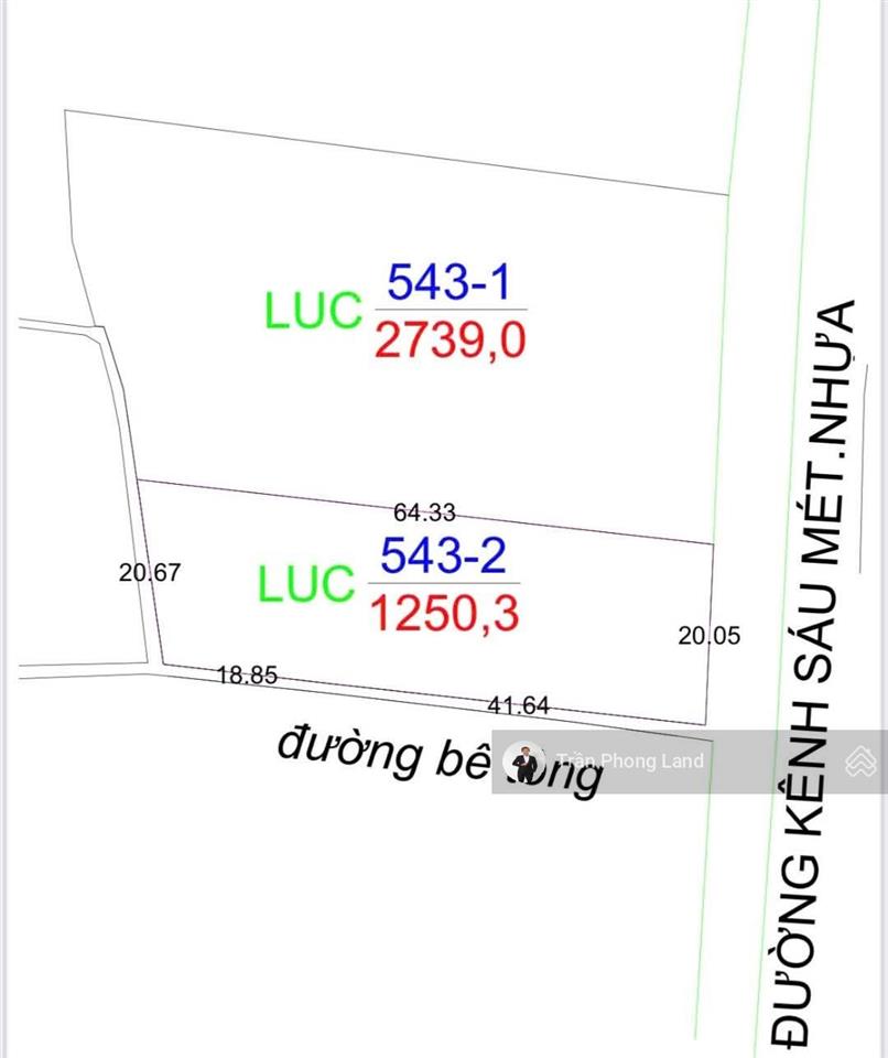 Chính chủ gửi bán lô đất mặt tiền đường kênh 6 mét, cần giuộc, long an, 2739m2, 0938 140 ***