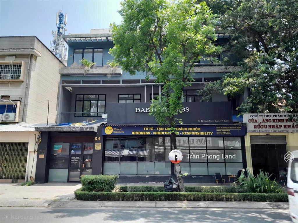 Chính chủ cho thuê nhà mặt tiền 64 bà huyện thanh quan, p. võ thị sáu, q3, 14x18m, 0908 140 ***