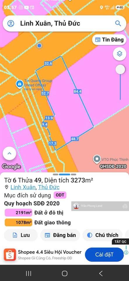 Chính chủ gửi bán đất 2 mặt tiền 278 quốc lộ 1k, p. linh xuân, tp. thủ đức, 3273.2m2, 0938 140 ***