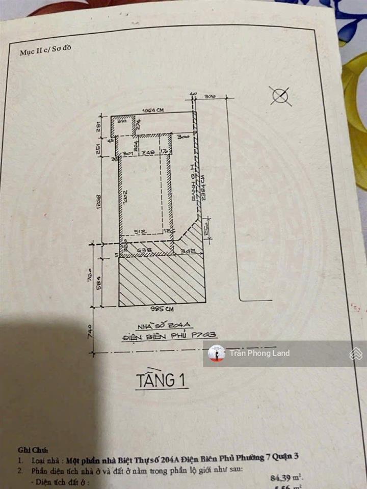 Chính chủ gửi bán nhà góc 2 mặt tiền 204a điện biên phủ, p. võ thị sáu, q3, 10x24m, 0938 140 ***