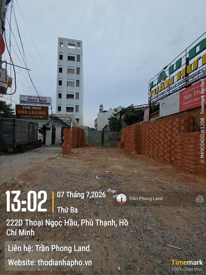 Chính chủ gửi cho thuê đất mặt tiền 220a thoại ngọc hầu, p.phú thạnh, q. tân phú, 7x70m, 0908 140 ***