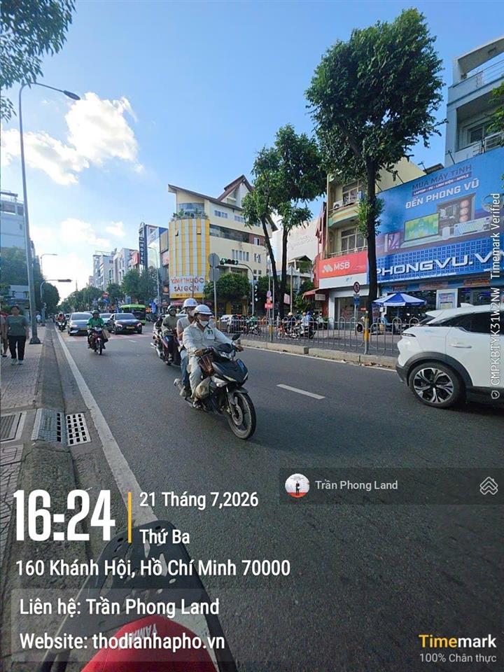 Chính chủ cho thuê nhà mặt tiền 158160 khánh hội, p6, q4, 8x18m, trệt lửng 4 lầu, 0908 140 ***