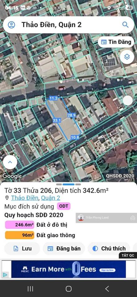 Chính chủ gửi bán nhà 2 mặt tiền 24b xuân thủy, p. thảo điền, quận 2, 11x30m, 328.57m2, 0938 140 ***
