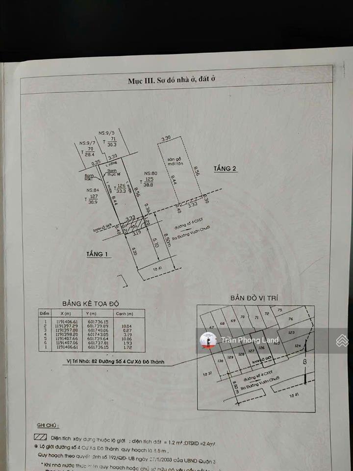 Chính chủ gửi bán nhà mặt tiền 82 đường số 4  cx đô thành, q3, 3.2x9m, trệt lửng 3 lầu, 0938 140 ***