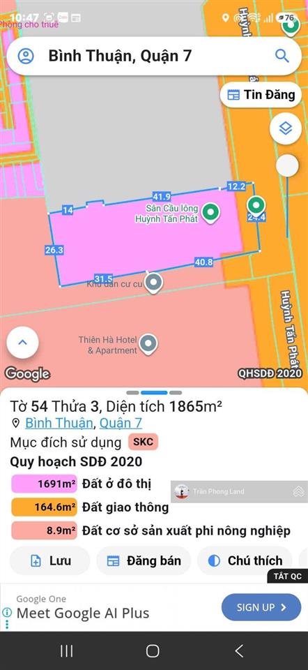 Chính chủ gửi bán nhà mặt tiền 510 huỳnh tấn phát, p. bình thuận, q7, 24.4x70m, 1700m2, 0938 140 ***