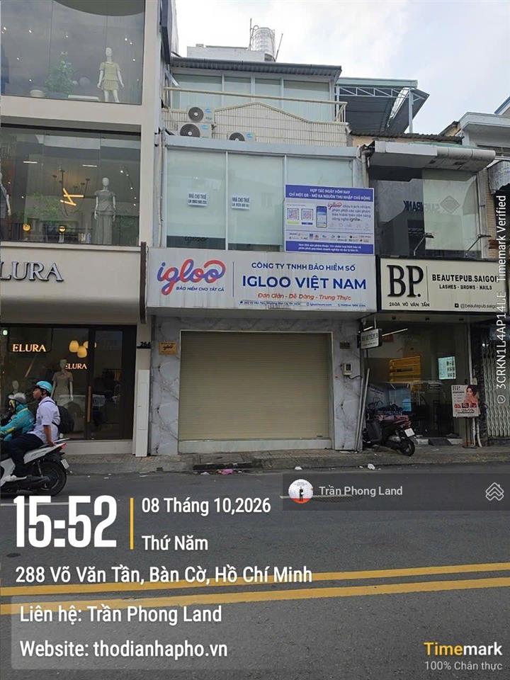 Chính chủ gửi cho thuê nhà mặt tiền 262 võ văn tần, p5, q3, 5x6m, trệt 2 lầu, giá 35tr, 0908 140 ***