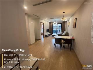 Cho thuê căn hộ 2 phòng ngủ đủ đồ tại florence mỹ đình, vào ngay