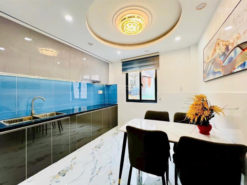 Nhà mới đẹp đầy đủ nội thất ngay chợ thạch đà đường phạm văn chiêu gò vấp dt 37 m trệt 2,5 lầu