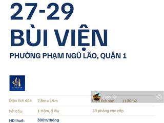 Khách sạn 27 29 bùi viện, 38 phòng, ngay ngã tư quốc tế, giá 138.6 tỷ tl