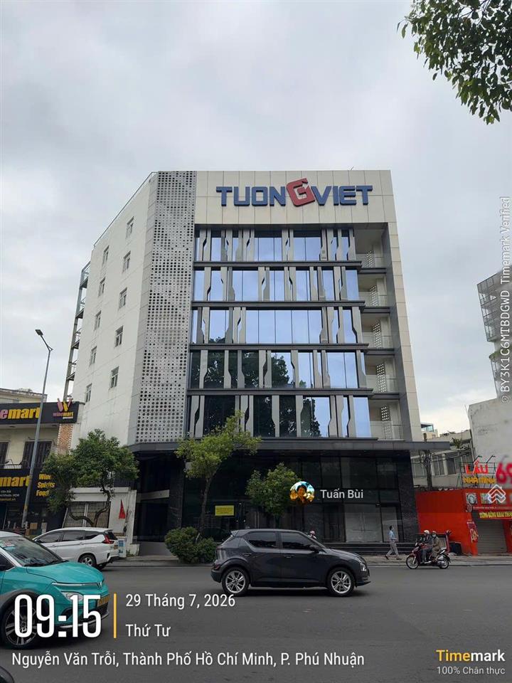 Tòa nhà mặt tiền ~20m đường nguyễn văn trỗi, 471,2m²hầm 7 lầu hoàn công đầy đủ dt sàn gần 2.800m2