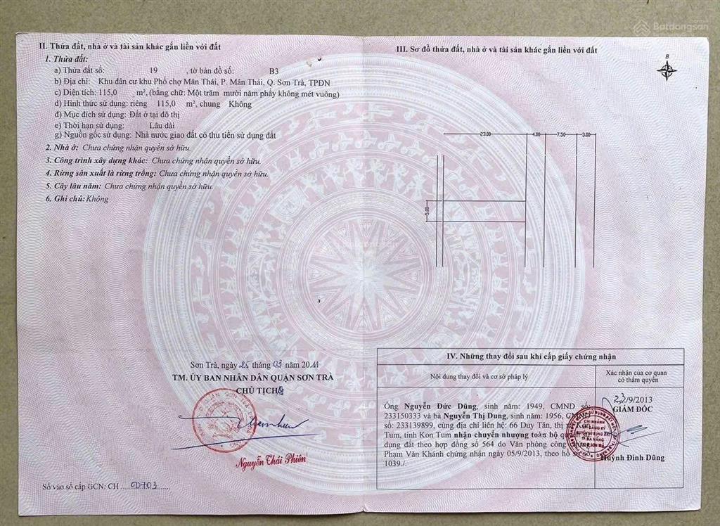 Bán lô đất đẹp tại đường phạm vấn, 13,4 tỷ, 115 m2, vị trí cách biển du lịch mân thái 400m.