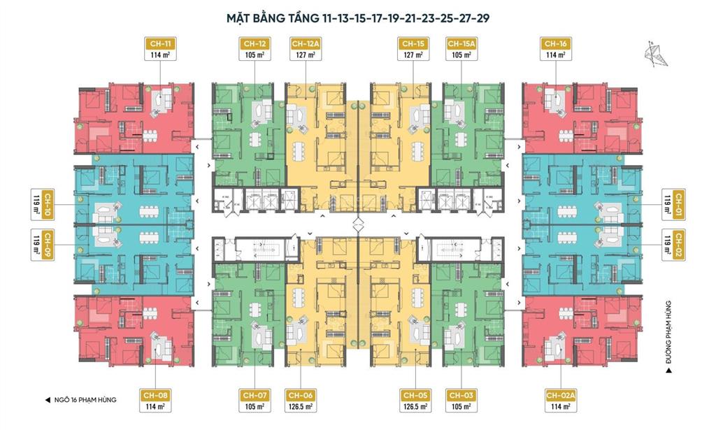 Cho thuê căn hộ capital elite 119m², 3 phòng ngủ, bàn giao chủ đầu tư, giá chỉ từ 19 triệu/tháng