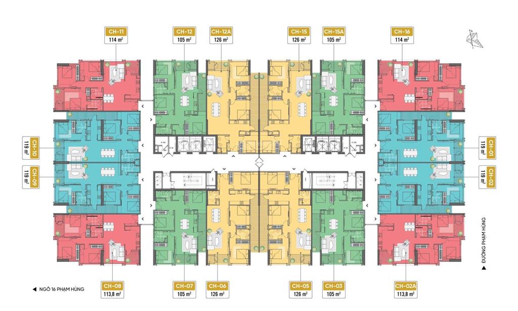 Cho thuê căn hộ capital elite 119m², 3 phòng ngủ, bàn giao chủ đầu tư, giá chỉ từ 19 triệu/tháng