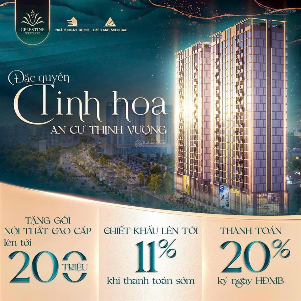 Suất ngoại giao căn view hồ chung cư celestine westlake hồ tây