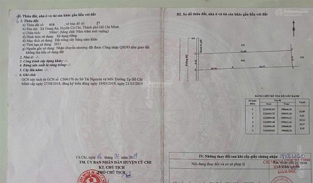 Bán đất 500m² khu dân cư xã trung an, củ chi gần ngã tư tân quy, giá 2.5 tỷ