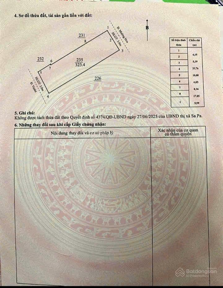 [siêu phẩm] 323m² đất ở đô thị 2 mặt tiền mường hoa  violet, tâm điểm du lịch sa pa