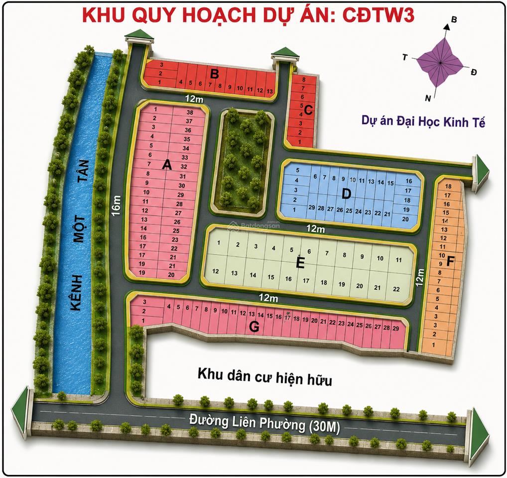 Đất bán kdc mẫu giáo tw3  vòng xoay liên phường  võ chí công  cách khu cnc 300m