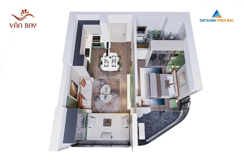 Bán căn hộ 1pn duy nhất 1 căn trên 1 mặt sàn hướng tây nam/ view vịnh bái tử long và công viên đẹp