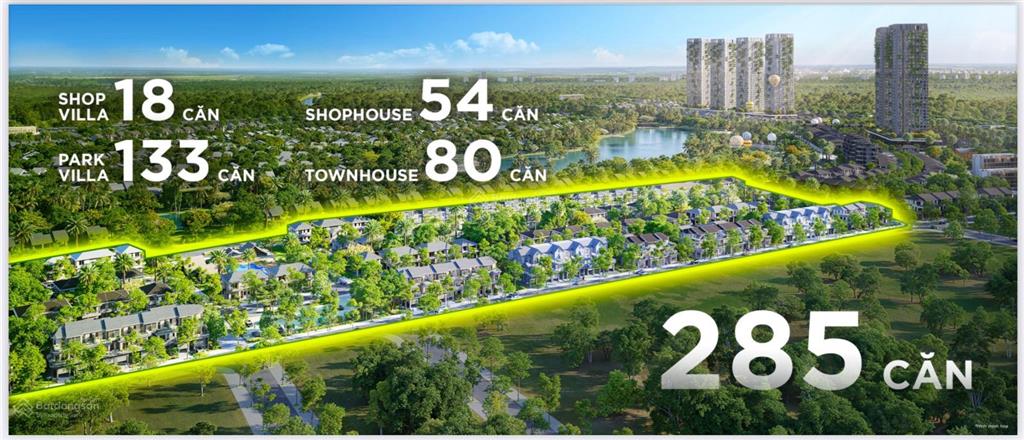 Shophouse đại lộ công viên | mặt tiền 7,2x20. giá 15,9 tỷ 3 tầng 4pn 2 view công viên hồ thiên nga