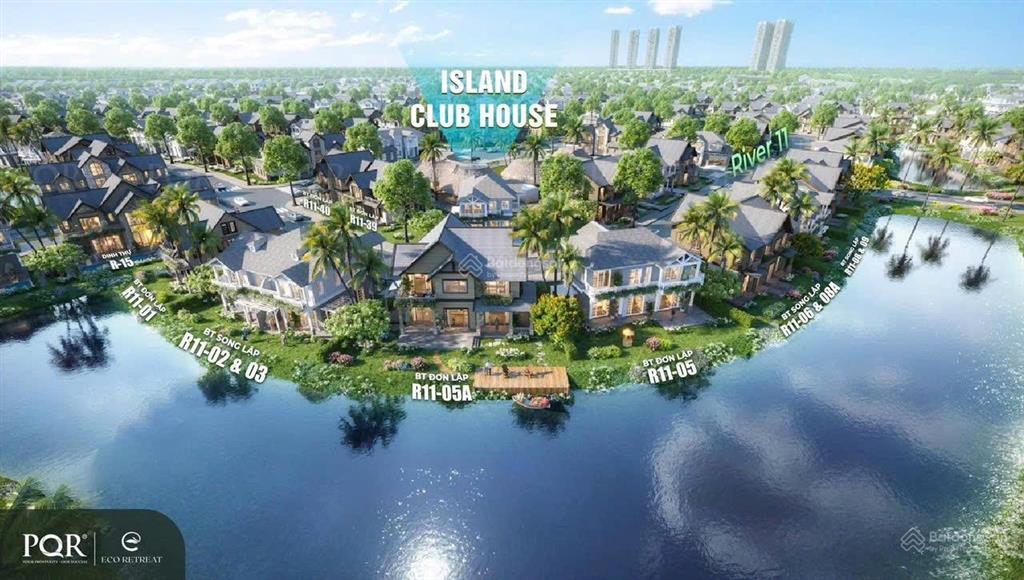Villa đảo đơn lậpview vườn thư giãn. căn mặt sông view thoáng dt 418m2 18x20 giá 41,2 tỷ tt tự do