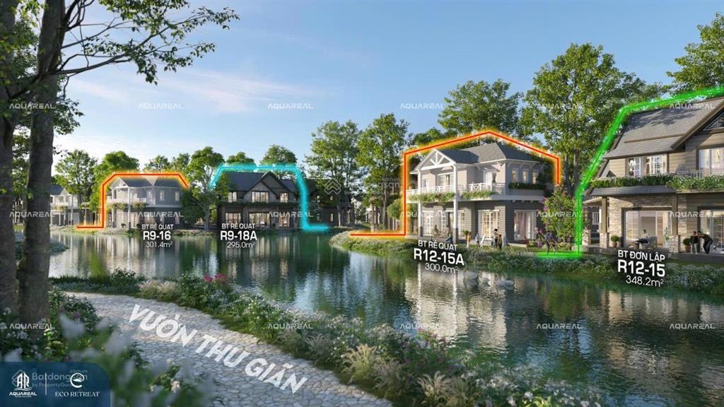 Villa đảo đơn lậpview vườn thư giãn. căn mặt sông view thoáng dt 418m2 18x20 giá 41,2 tỷ tt tự do