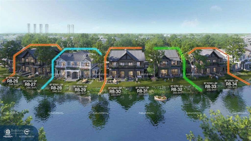 Villa đảo đơn lậpview vườn thư giãn. căn mặt sông view thoáng dt 418m2 18x20 giá 41,2 tỷ tt tự do