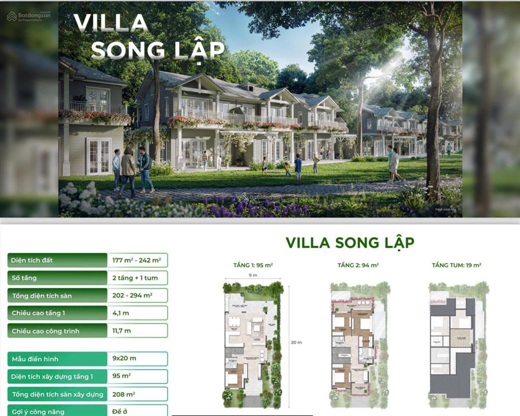 Villa sl mùa hạ chính chủ giá đợt 1 tốt nhất. dt 180 9x20 giá 10,669 tỷ thanh toán tiến độ