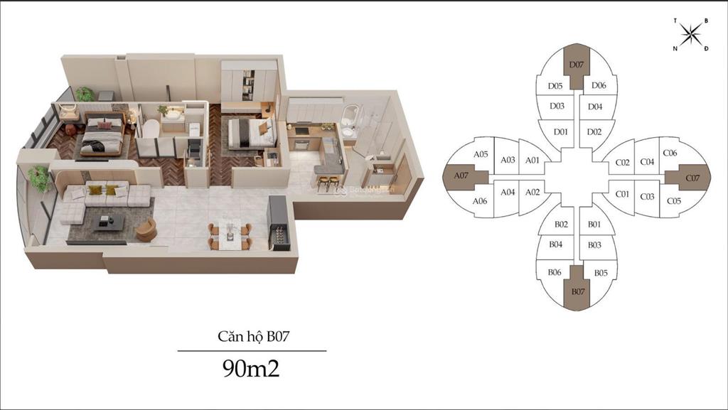 Bán căn hộ tầng trung view đẹp quỹ ngoại giao 90m2 the queen